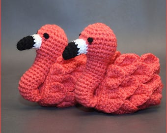 DIGITAL DOWNLOAD: PDF Crochet Pattern for the Flamingo Feet Baby Booties