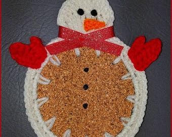 DIGITAL DOWNLOAD: PDF Written Crochet Pattern for the Winter Snowman Coasters