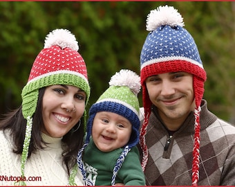 DIGITAL DOWNLOAD: PDF Written Crochet Pattern for the Family Fair Isle Hat