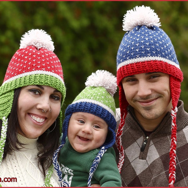 DIGITAL DOWNLOAD: PDF Written Crochet Pattern for the Family Fair Isle Hat