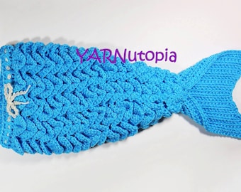 DIGITAL DOWNLOAD: Crochet Pattern for Baby Mermaid Tail Size 0-18 Months (One Size Fits up to 18 Months) Using Crocodile Stitch