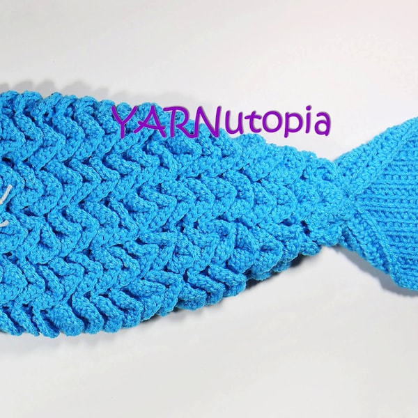 DIGITAL DOWNLOAD: Crochet Pattern for Baby Mermaid Tail Size 0-18 Months (One Size Fits up to 18 Months) Using Crocodile Stitch