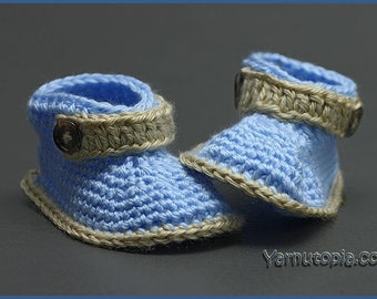 DIGITAL DOWNLOAD: PDF Written Crochet Pattern for the Little Gentleman Baby Booties