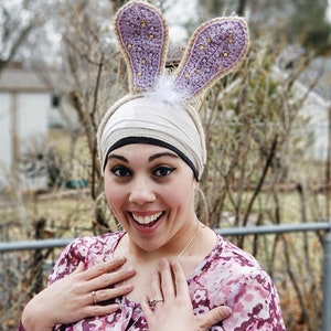 DIGITAL DOWNLOAD: PDF Crochet Pattern for the Bunny Ear Headband image 2