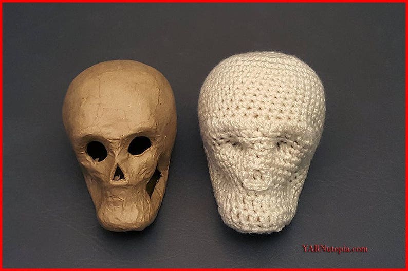 DIGITAL DOWNLOAD: PDF Crochet Pattern for the Crochet over Mache-Skull image 2