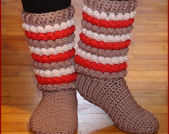 DIGITAL DOWNLOAD: PDF Written Crochet Pattern for the Winter Chic Slippers