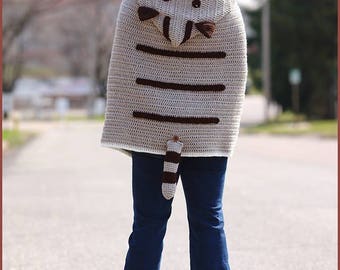 DIGITAL DOWNLOAD: PDF Crochet Pattern for the Kitty Cat Poncho