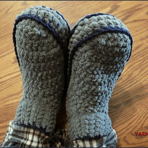 DIGITAL DOWNLOAD: PDF Written Crochet Pattern for the Adult Mens Chunky Slippers image 2
