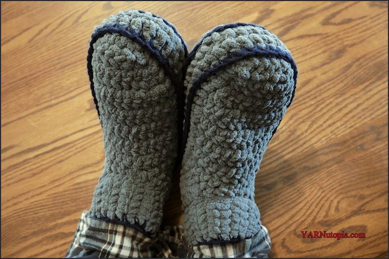 DIGITAL DOWNLOAD: PDF Written Crochet Pattern for the Adult Mens Chunky Slippers image 2