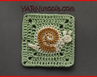 DIGITAL DOWNLOAD: PDF Written Crochet Pattern for the Snail's Pace Granny Square