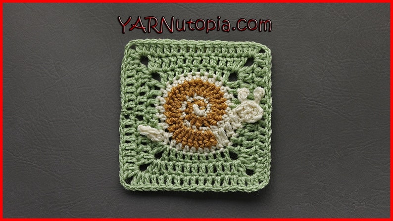 DIGITAL DOWNLOAD: PDF Written Crochet Pattern for the Snail's Pace Granny Square image 1