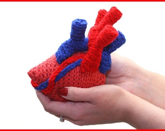 DIGITAL DOWNLOAD: PDF Crochet Pattern for the Anatomical Heart Amigurumi