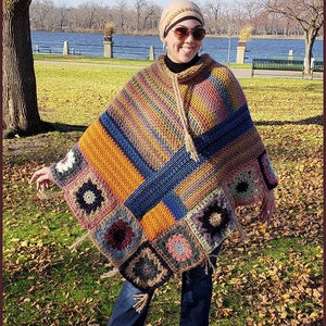 DIGITAL DOWNLOAD: PDF Written Crochet Pattern for the Patchouli Poncho by YARNutopia image 1