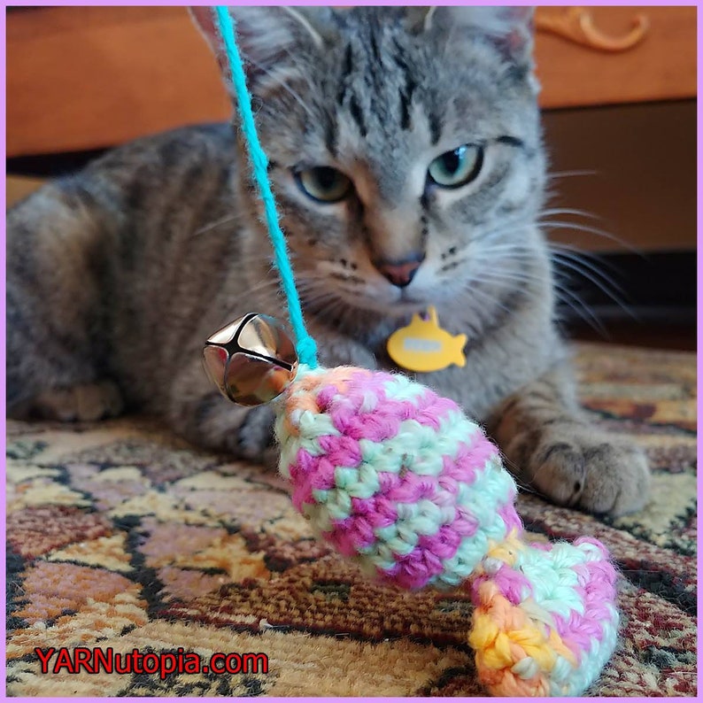 DIGITAL DOWNLOAD: PDF Written Crochet Pattern for the Catnip Sardine Toy image 1