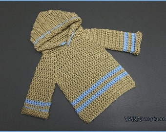 DIGITAL DOWNLOAD: PDF Written Crochet Pattern for the Infant Pullover Hoodie