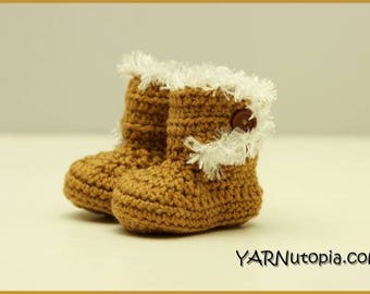 DIGITAL DOWNLOAD: PDF Written Crochet Pattern for the Booties with the Fur