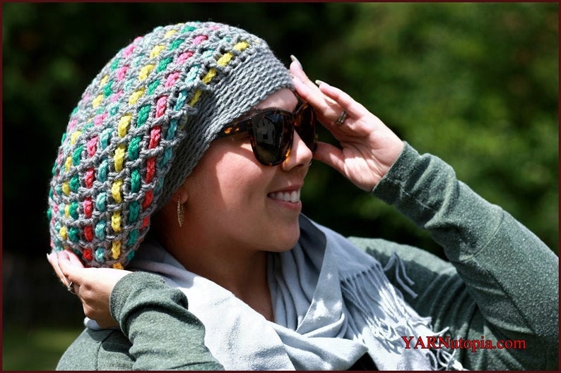 DIGITAL DOWNLOAD: PDF Written Crochet Pattern for the Chain Weaver Slouchy Hat image 1