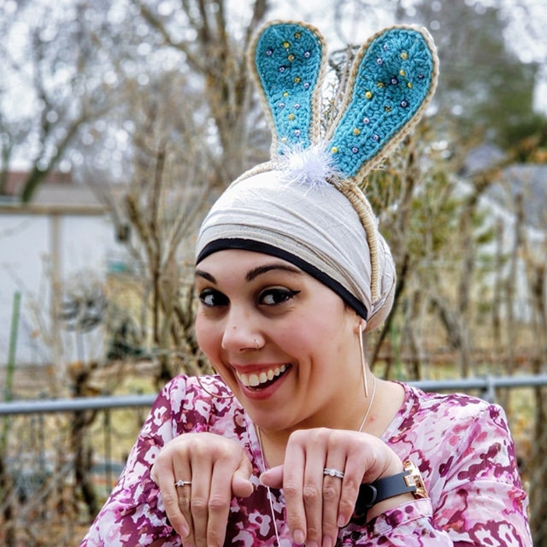 DIGITAL DOWNLOAD: PDF Crochet Pattern for the Bunny Ear Headband image 1