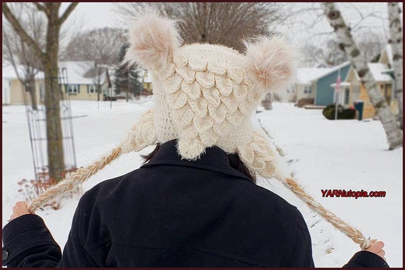 DIGITAL DOWNLOAD: PDF Written Crochet Pattern for the Owl Be Warm Hat image 2