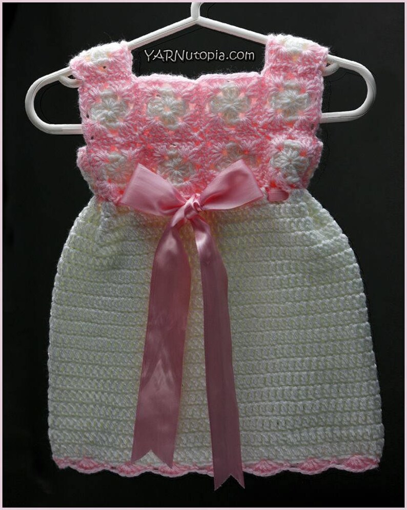 DIGITAL DOWNLOAD: PDF Written Crochet Pattern for the Mini Square Baby Dress image 2