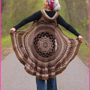 DIGITAL DOWNLOAD: PDF Crochet Pattern for the Spring Sun Mandala Vest
