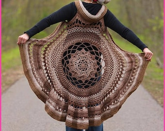 DIGITAL DOWNLOAD: PDF Crochet Pattern for the Spring Sun Mandala Vest