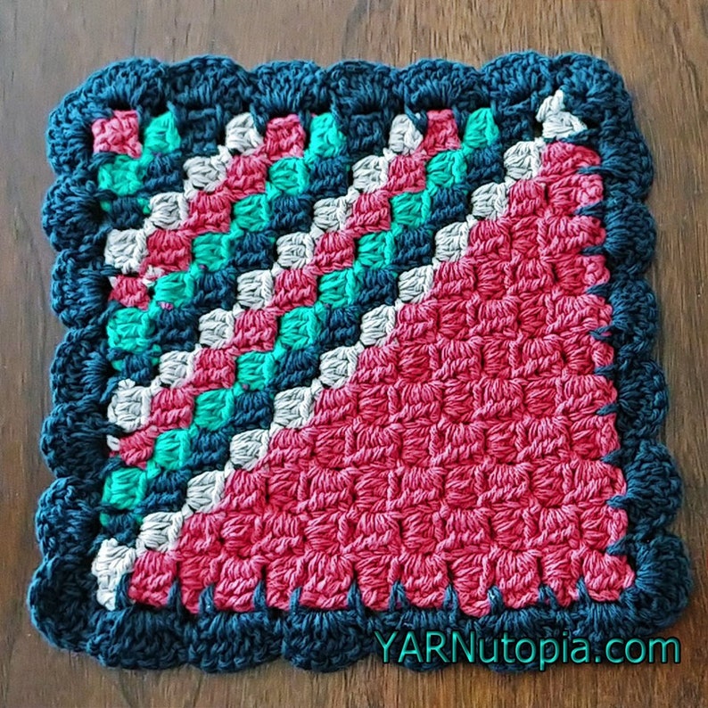 DIGITAL DOWNLOAD: PDF Written Crochet Pattern for the Holiday Hot Pad image 1