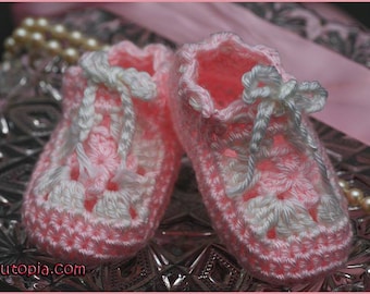 DIGITAL DOWNLOAD: PDF Written Crochet Pattern for the Mini Square Baby Shoes