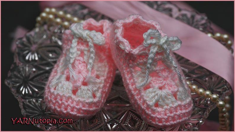 DIGITAL DOWNLOAD: PDF Written Crochet Pattern for the Mini Square Baby Shoes image 1