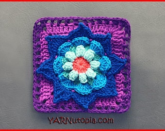 DIGITAL DOWNLOAD: PDF Written Crochet Pattern for the Blooming Daydreams Granny Square