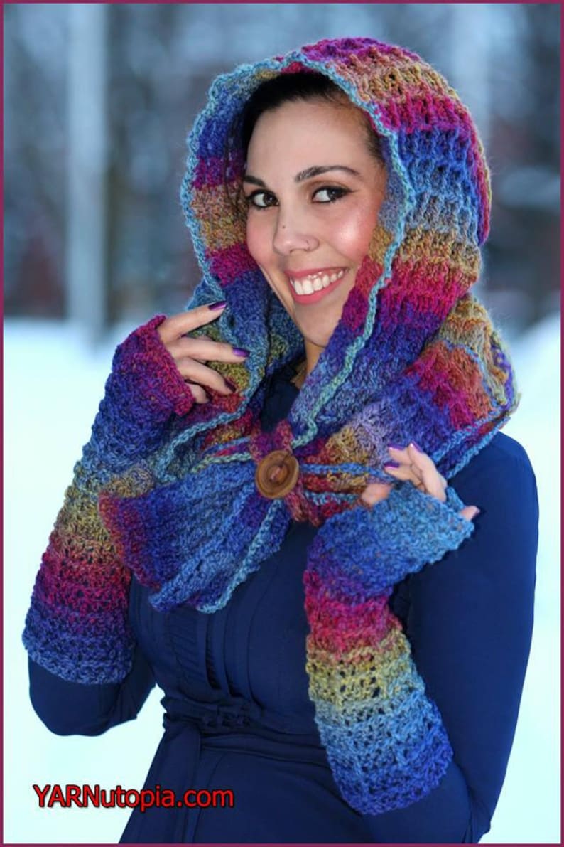 DIGITAL DOWNLOAD PDF Written Crochet Pattern for the Warm Waffles Hooded Cowl