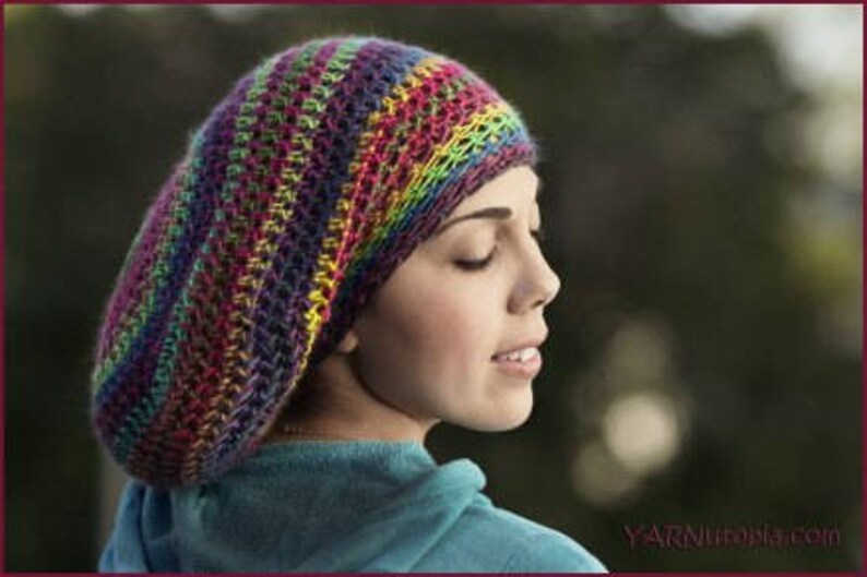 DIGITAL DOWNLOAD: PDF Crochet Pattern for the Slouchy Hat image 1