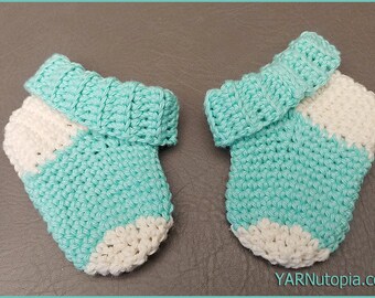 DIGITAL DOWNLOAD: PDF Written Crochet Pattern for the Simple Baby Socks