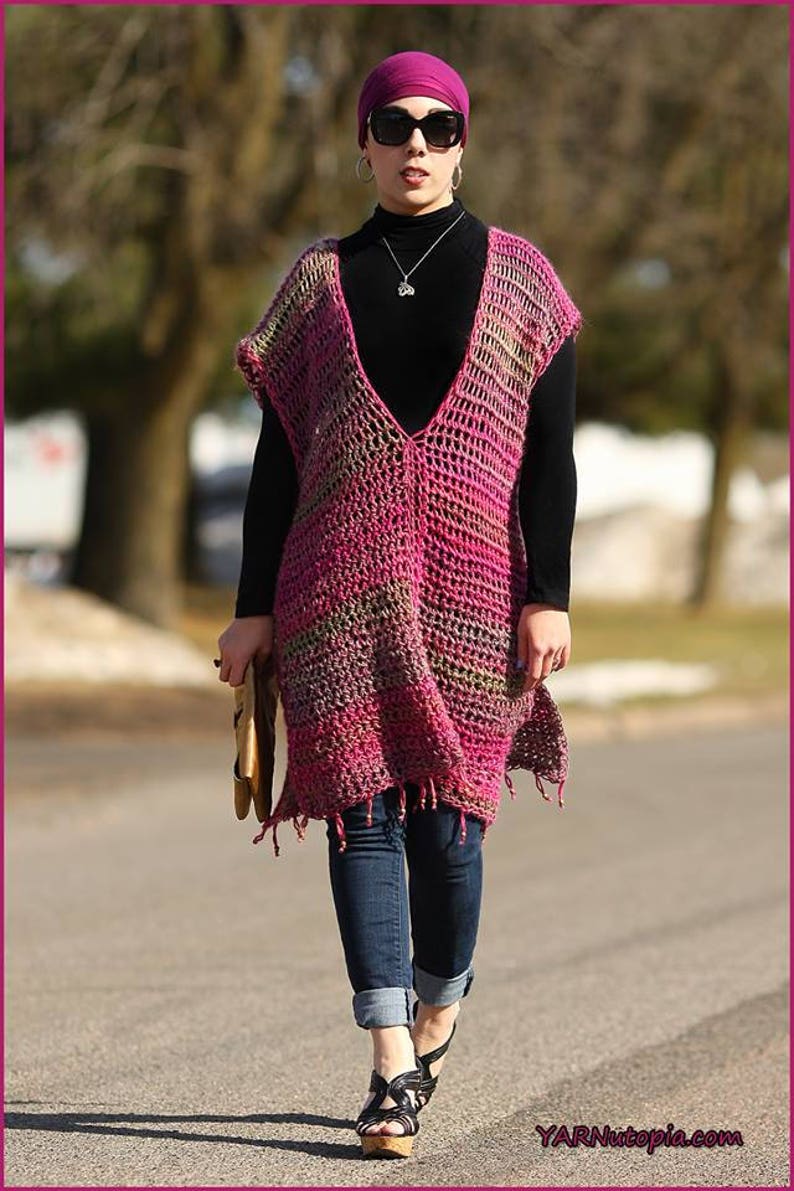 DIGITAL DOWNLOAD: PDF Written Crochet Pattern for the All Year Round Poncho image 1