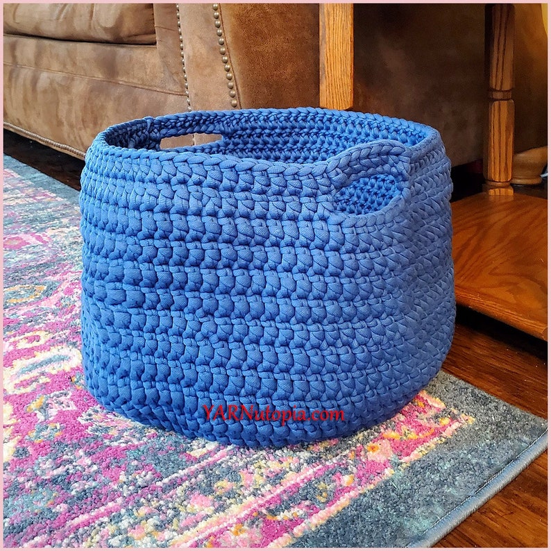 DIGITAL DOWNLOAD: PDF Written Crochet Pattern for the Large Basket using Chunky Yarn image 2