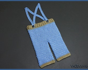 DIGITAL DOWNLOAD: PDF Written Crochet Pattern for the Baby Boy Knickers with Suspenders