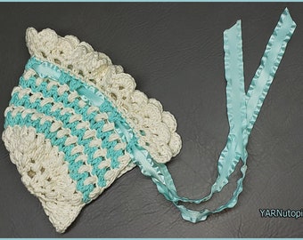 DIGITAL DOWNLOAD: PDF Written Crochet Pattern for the Vintage Style Baby Bonnet