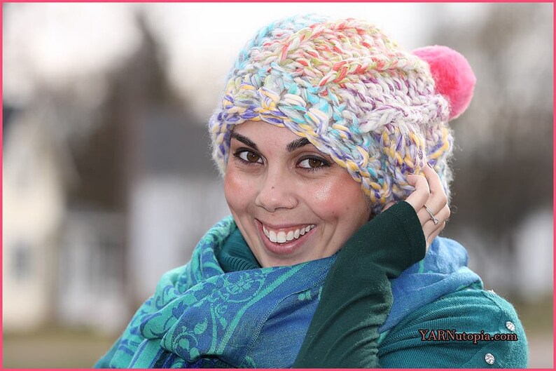 DIGITAL DOWNLOAD: PDF Written Crochet Pattern for the Razzle Dazzle Chunky Hat image 2