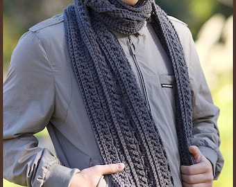 DIGITAL DOWNLOAD: PDF File Written Crochet Pattern for the Gentleman's Scarf