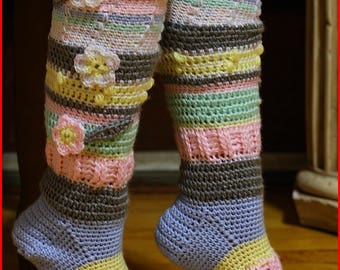 DIGITAL DOWNLOAD: PDF Crochet Pattern for the Knee High Socks