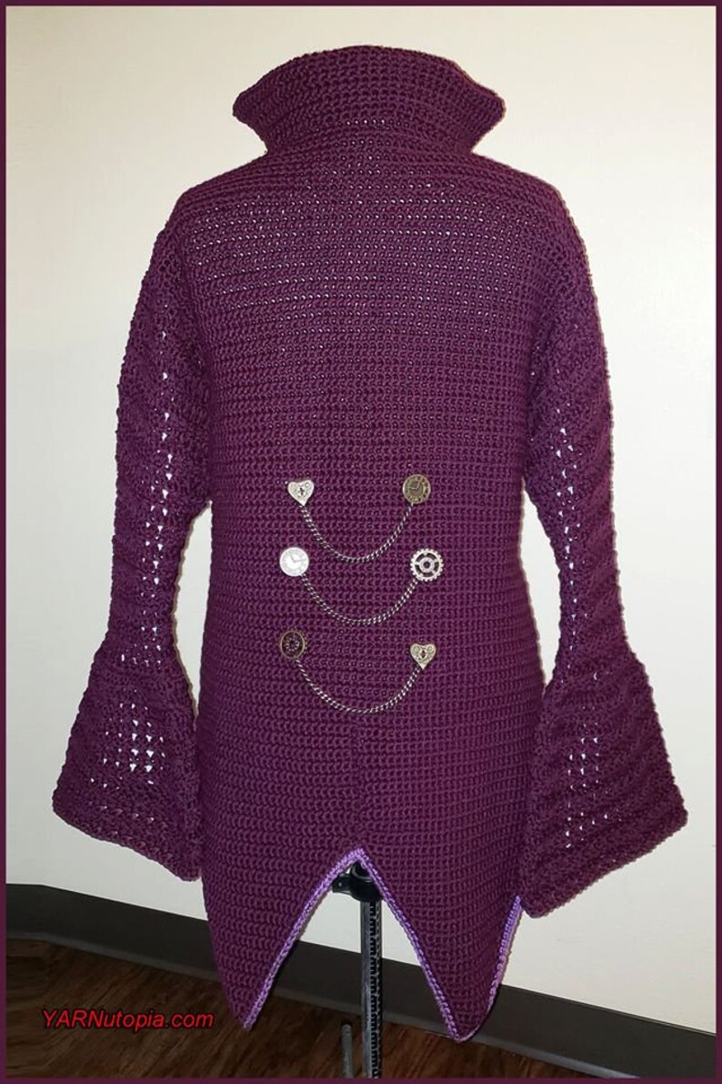 DIGITAL DOWNLOAD: PDF Written Crochet Pattern for the Steampunk Cardigan image 2