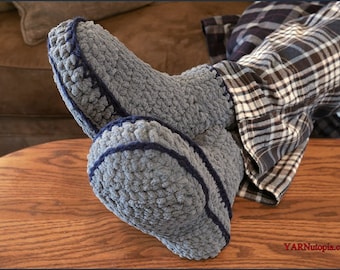 DIGITAL DOWNLOAD: PDF Written Crochet Pattern for the Adult Mens Chunky Slippers