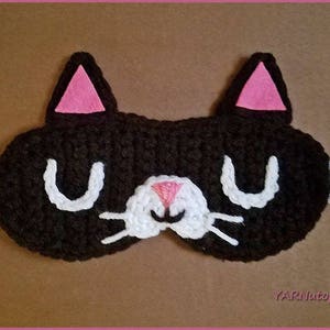 DIGITAL DOWNLOAD: PDF Crochet Pattern for the Feline Rested Sleep Mask image 2