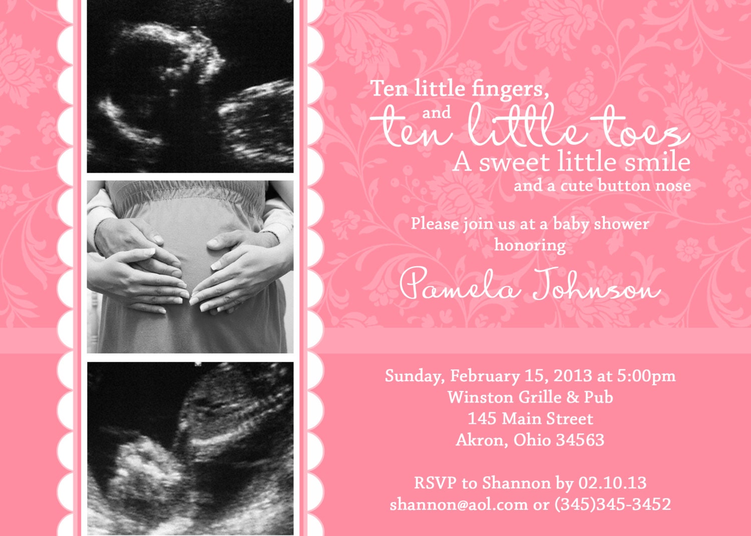 Baby Shower Photo Invitations Sonogram Ultrasound Custom