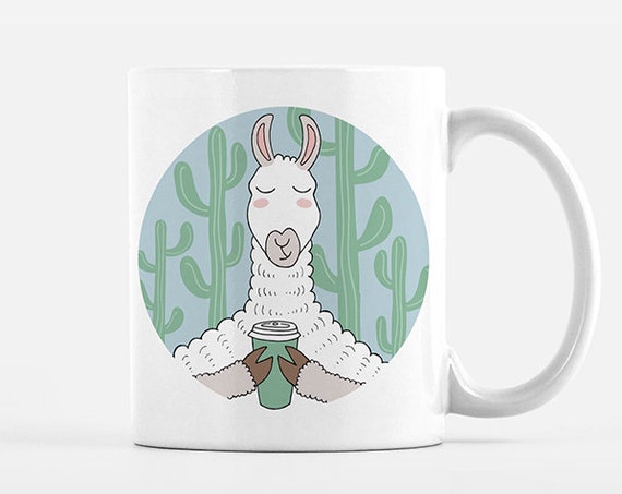 Llama Mug Cactus Animal Coffee Mug Cup Fun Funny Cute Llama Gift for Her for Men for Women for Him for Best Friend Unique Coffee Gift Idea