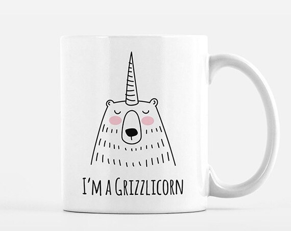 Grizzlicorn Funny Coffee Mug Funny Mug Unicorn Grizzly Bear Mug Bear Lover Gift for Him Unique Birthday Gift for Her Office Mug Coffee Cup