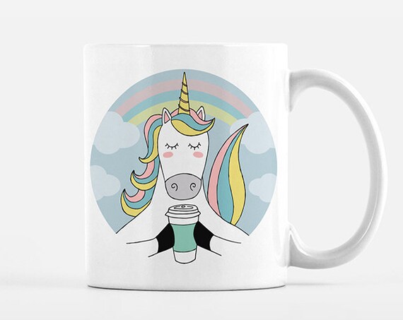 Unicorn Mug Rainbow Coffee Mug Cup Fun Funny Cute Unicorn Gift for Her for Girlfriend for Women for Best Friend Unique Coffee Gift Idea