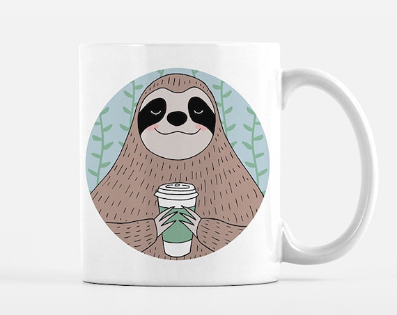 Sloth Mug Animal Coffee Mug Sloth Cup Fun Funny Cute Sloth Gift for Her for Men for Women for Him for Best Friend Unique Coffee Gift Idea