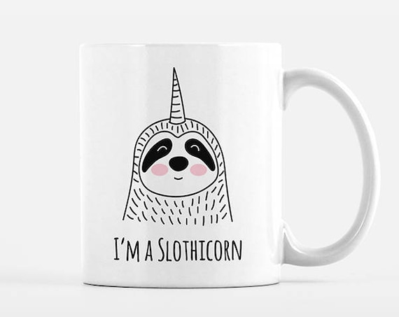 Slothicorn Coffee Mug, Sloth Unicorn, Ceramic Mug, Funny Mug, Cute Mug, Unique Coffee Gift, Coffee Lovers Gift, Office Mug, Coffee Cup