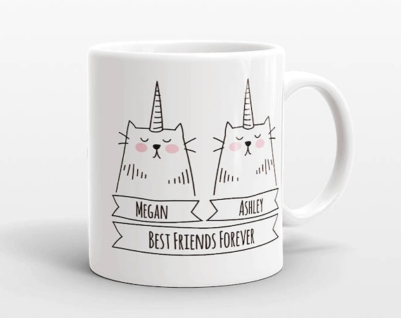 Personalized Gift for Best Friend Gift Idea Coffee Mug Gift for Best Friend Birthday Gift Unicorn Cat Best Friend Mug Unique Friendship Gift